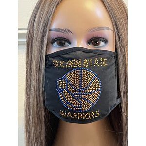 Golden State Warriors Rhinestone Bling Face Mask Washable
